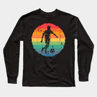 Retro Vintage Soccer Player Soccer Lovers Football Fans Gift Long Sleeve T-Shirt